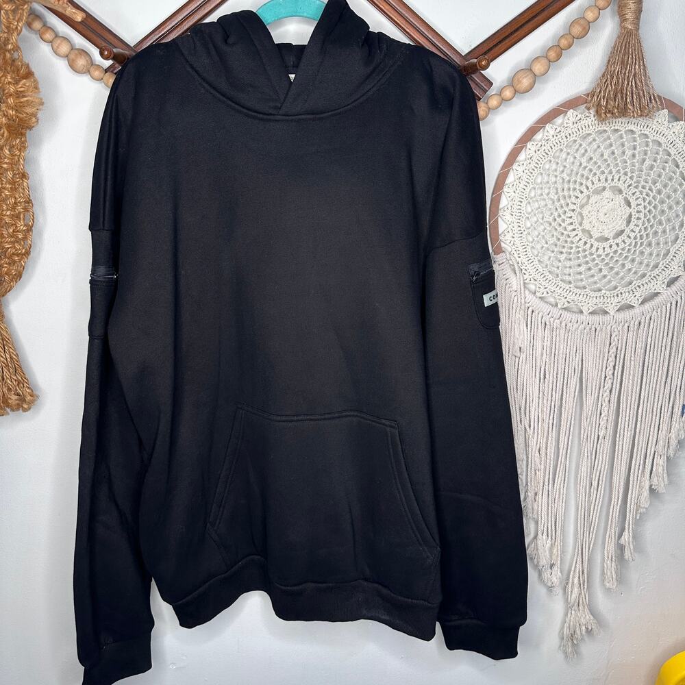COMFRT Black Obsidian Airplane Mode Pullover Hoodie